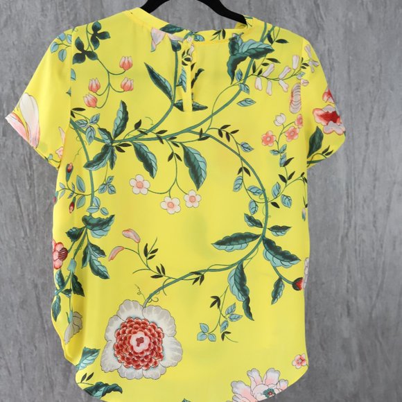 LOFT Petite Yellow Floral Pattern Shirt - Picture 3 of 6